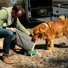 FXW dog food travel bag 420D nylon ripstop exterior keeps kibble dry.