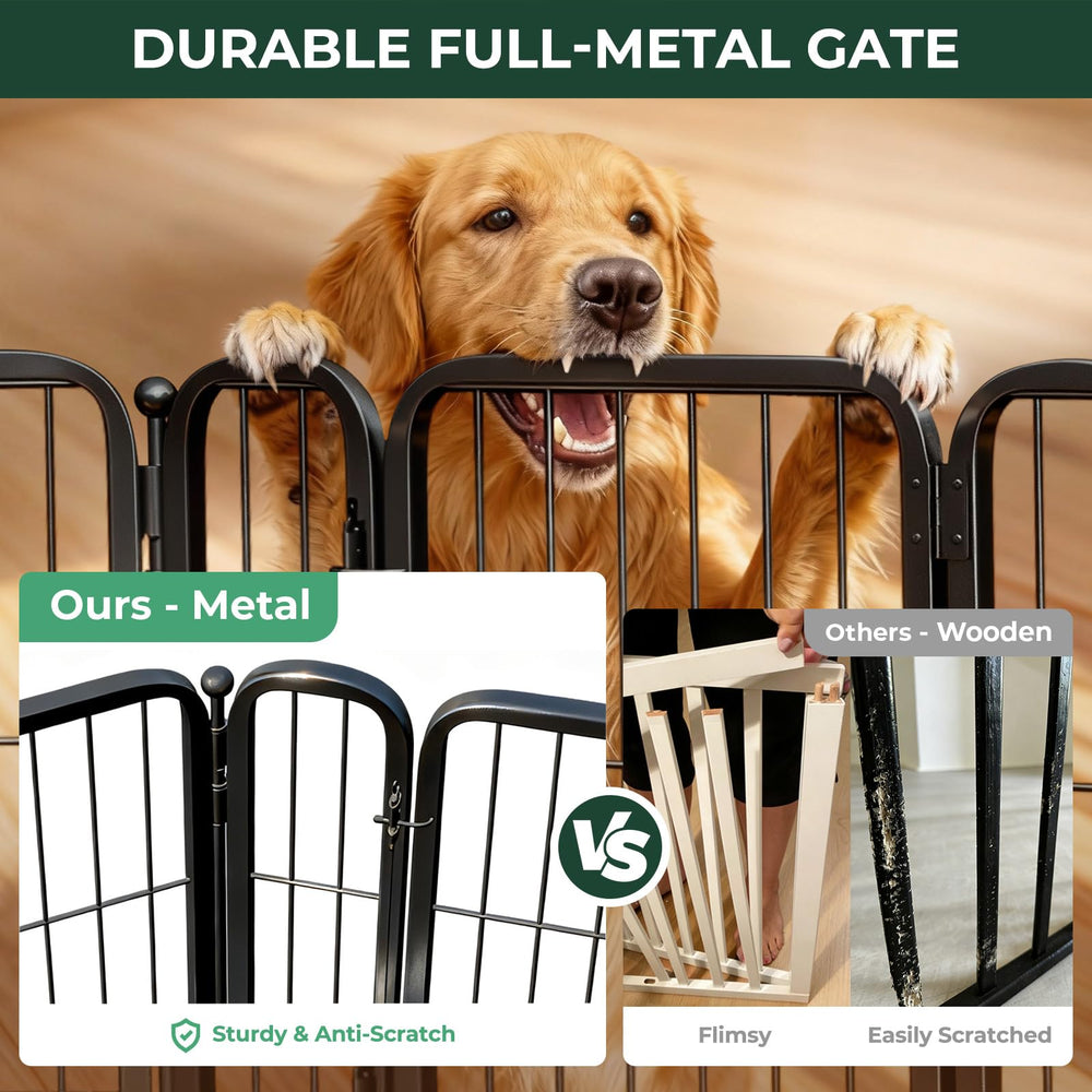 FXW Dog Gate 8-panel structure shows scalable width for large spaces