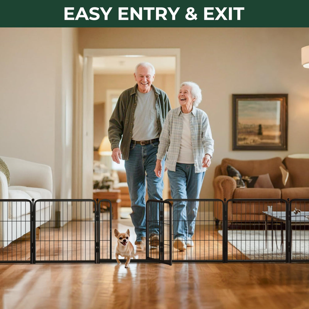 FXW dog gate indoor-use setup demonstrates versatile wide-space coverage.