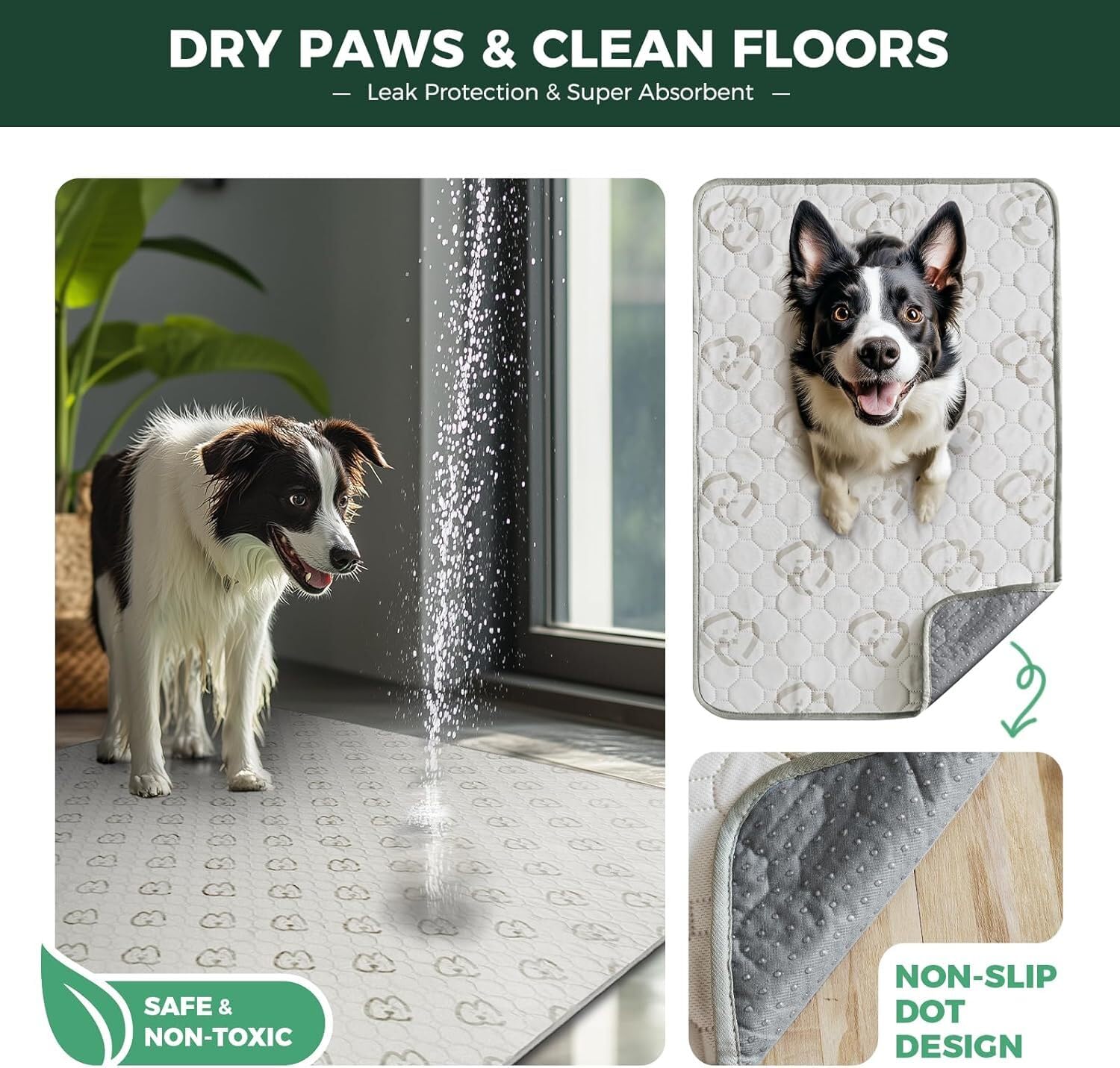 FXW dog pad anti-slip back shows secure placement during playtime.