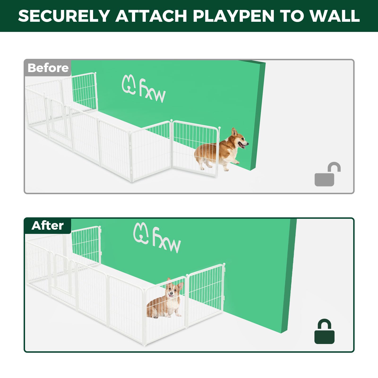 FXW Fence-to-Wall Anchor expands play area by anchoring against walls.