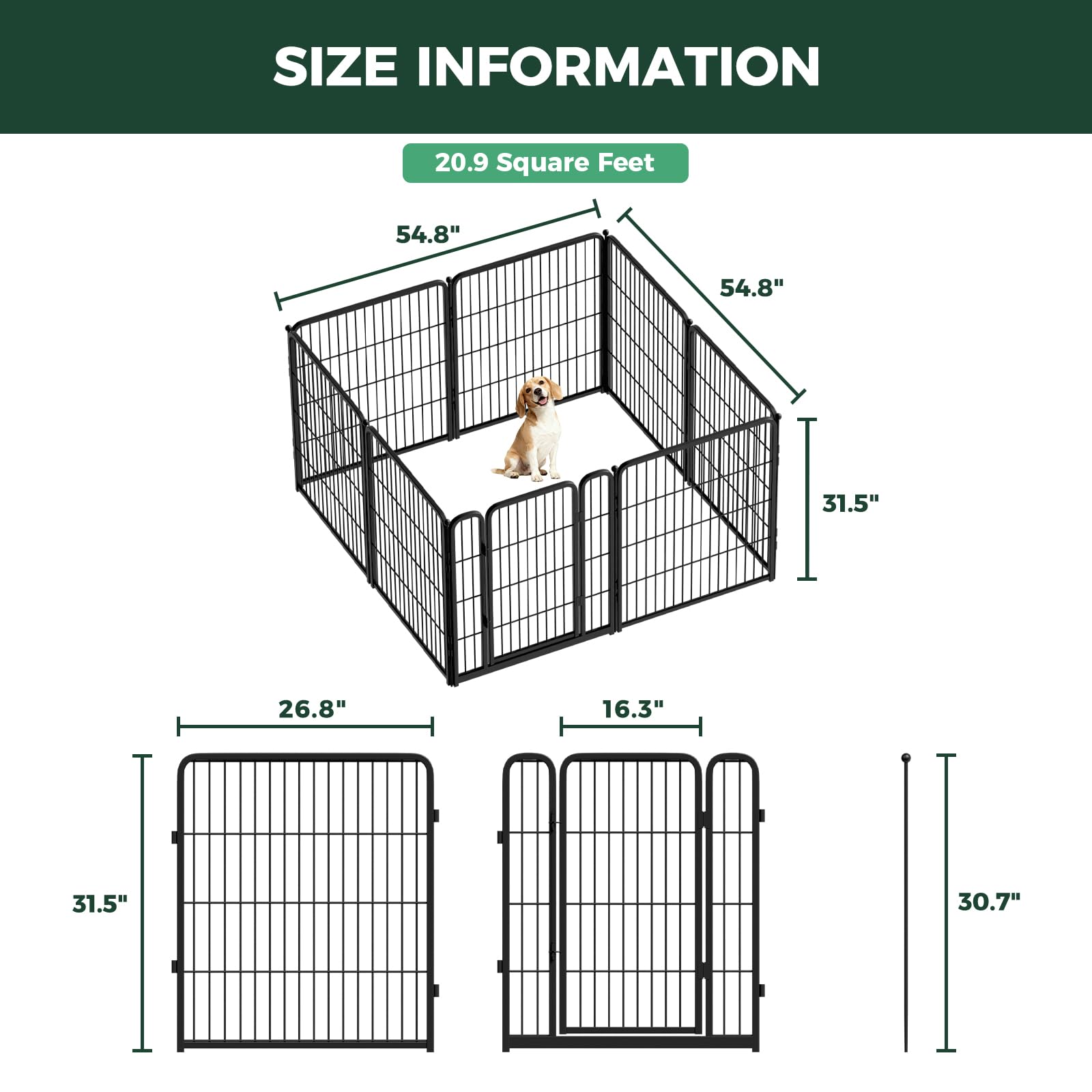 FXW Homeplus Unleashed dog enclosure diagram explains modular connections for setup.