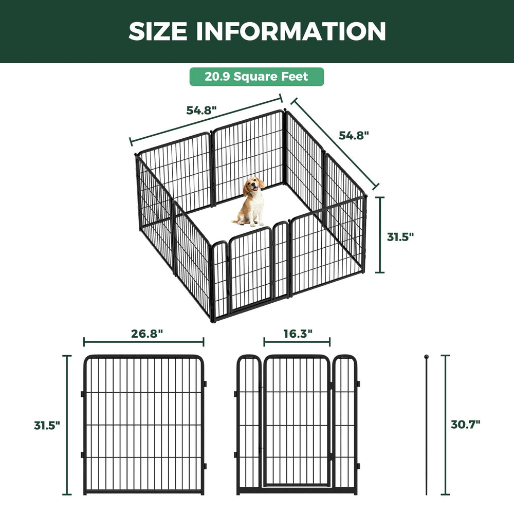 FXW Homeplus Unleashed dog enclosure diagram explains modular connections for setup.