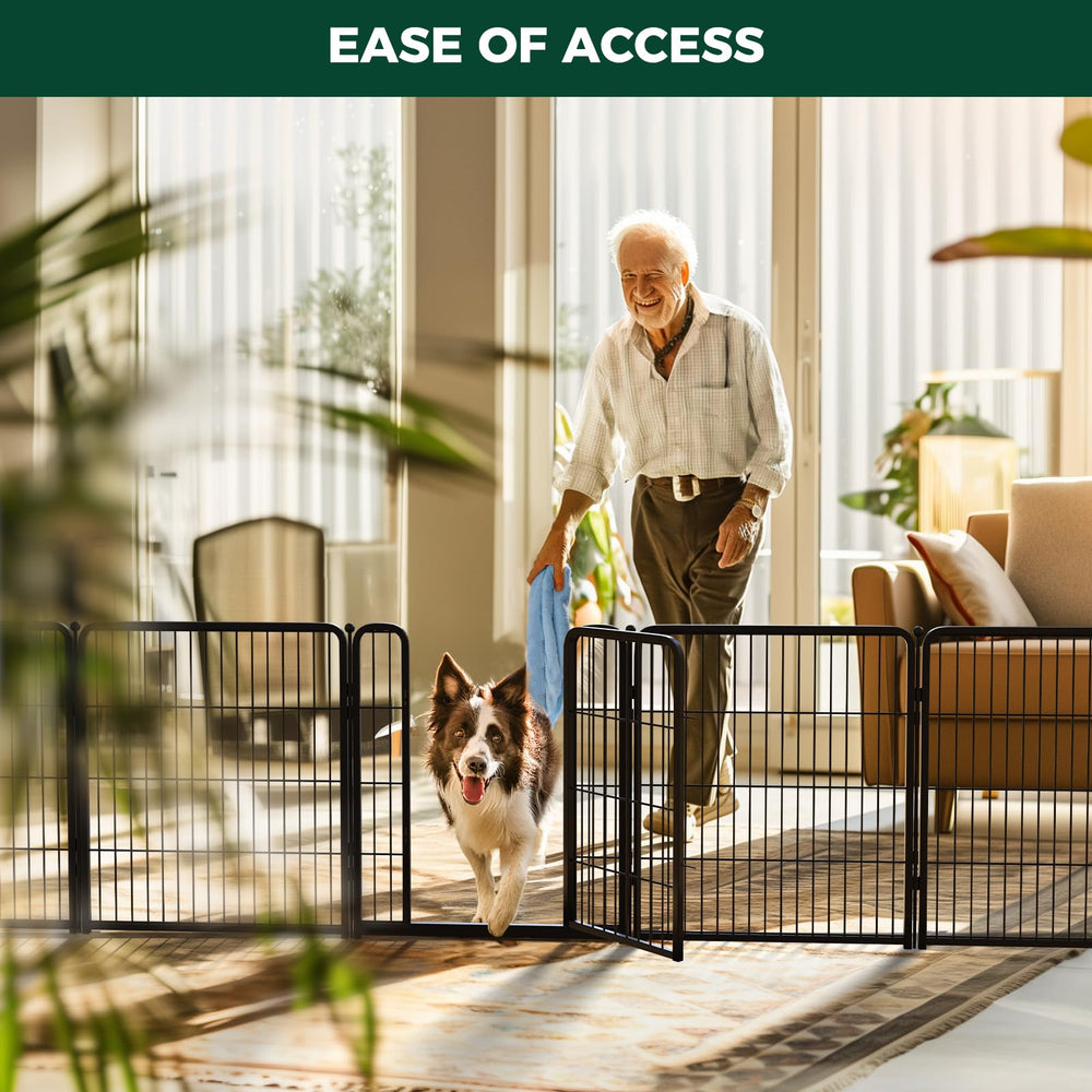 FXW Homeplus Unleashed dog inside pen highlighting secure containment for indoor exercise