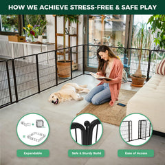 FXW HomePlus Unleashed eight-panel layout shows expandable space as your dog grows.
