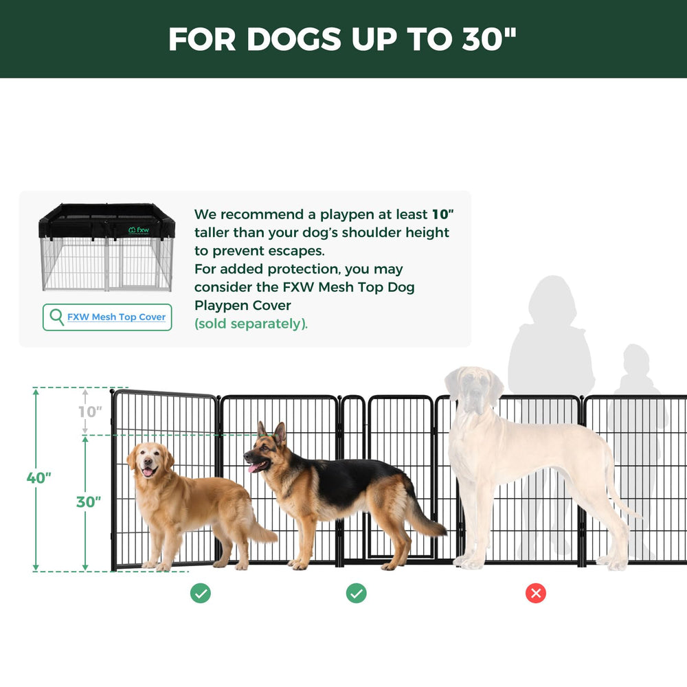 FXW HomePlus Unleashed side view highlights the sturdy frame and panel alignment for medium to large dogs.