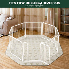 FXW pad with waterproof shield preventing leaks in playpen or crate.