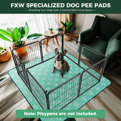 FXW pee pad showing waterproof TPU shield to prevent leaks in playpens.