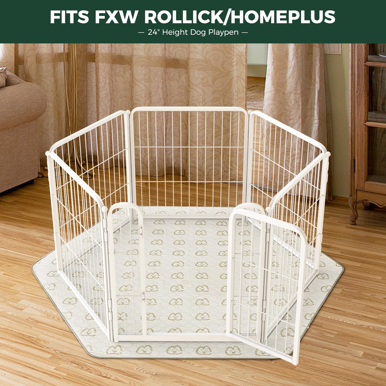 FXW puppy pad waterproof shield protects floors from accidents.