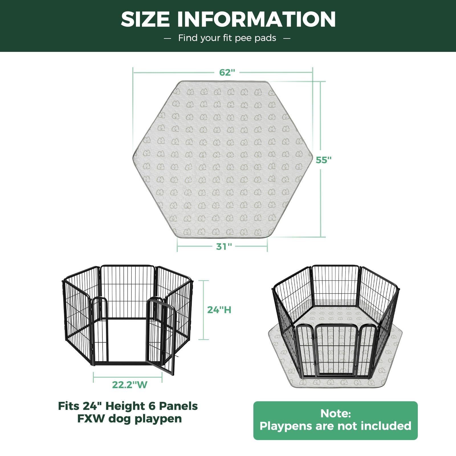 FXW reusable puppy pad machine washable for many uses and savings.