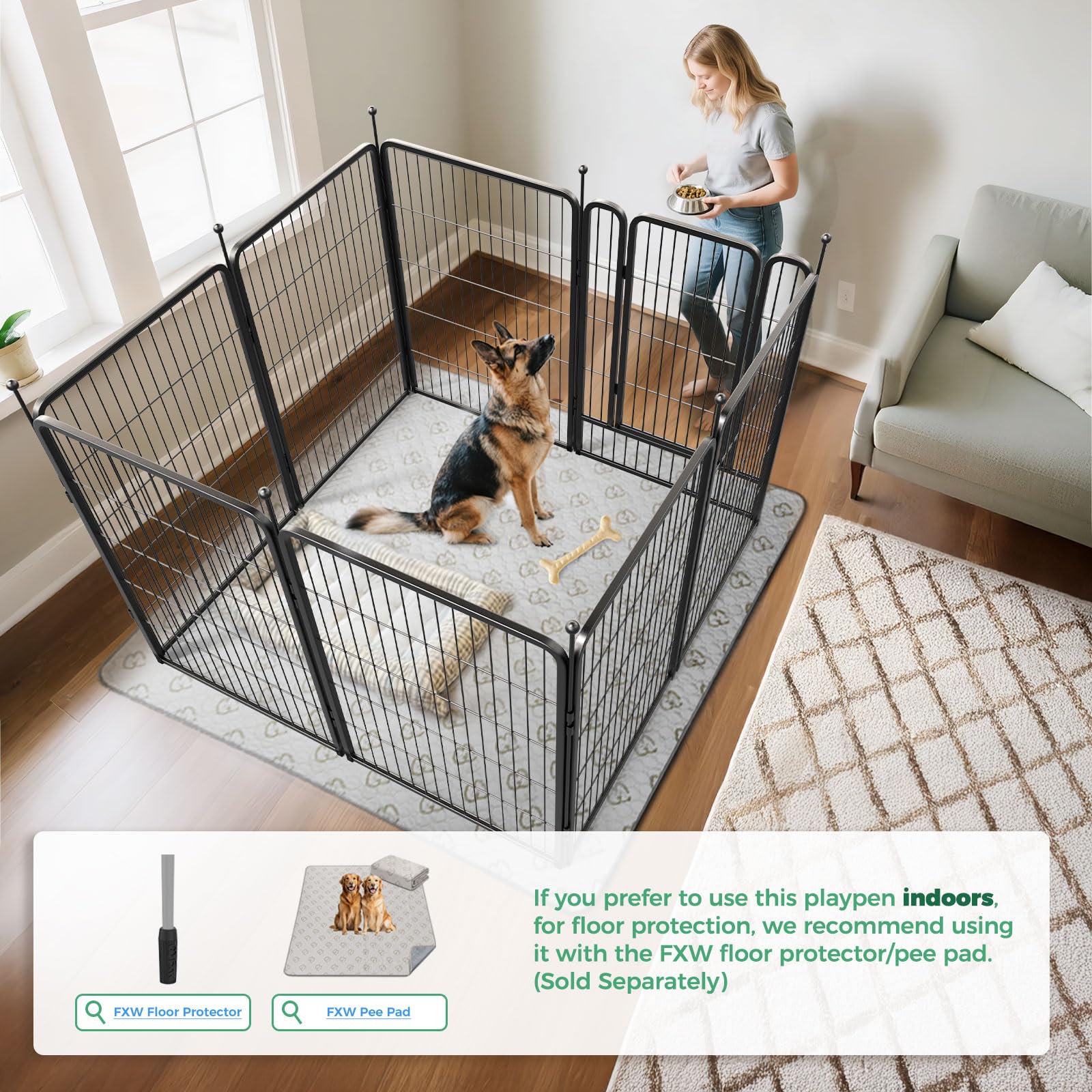 FXW Rollick indoors use with dog inside in a safe space
