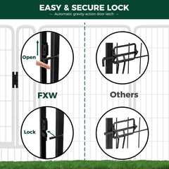 FXW Rollick playpen eight-panel configuration enables flexible shapes for any space.