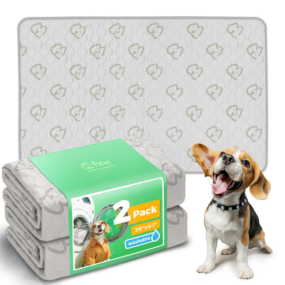 FXW Washable Pee Pad with absorbent layer soaks up spills in busy playpens.