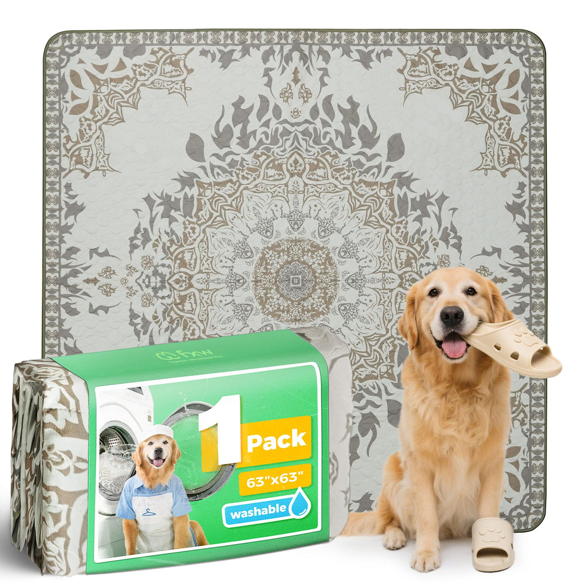 FXW Washable Pee Pad with thick cotton layer offers strong absorbency for playpen use.