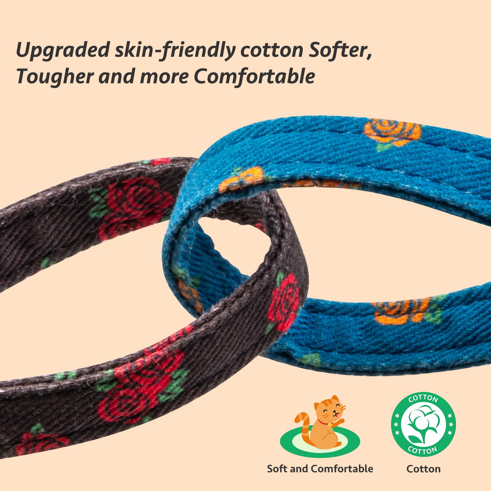 FYEQYAOU adjustable cat collar spanning 7 to 11.5 inches fits most cats