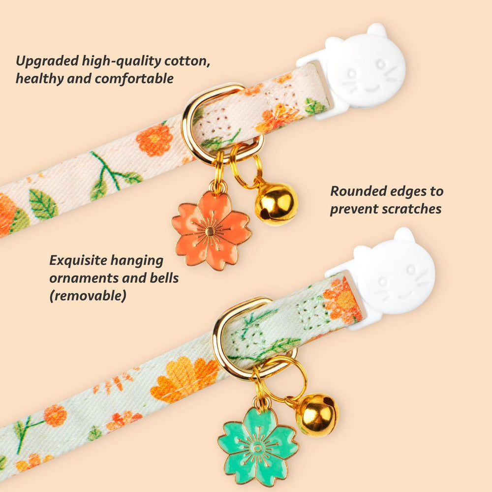 FYEQYAOU adjustable cat collar shows 7-11.5 inch range for a comfy fit.