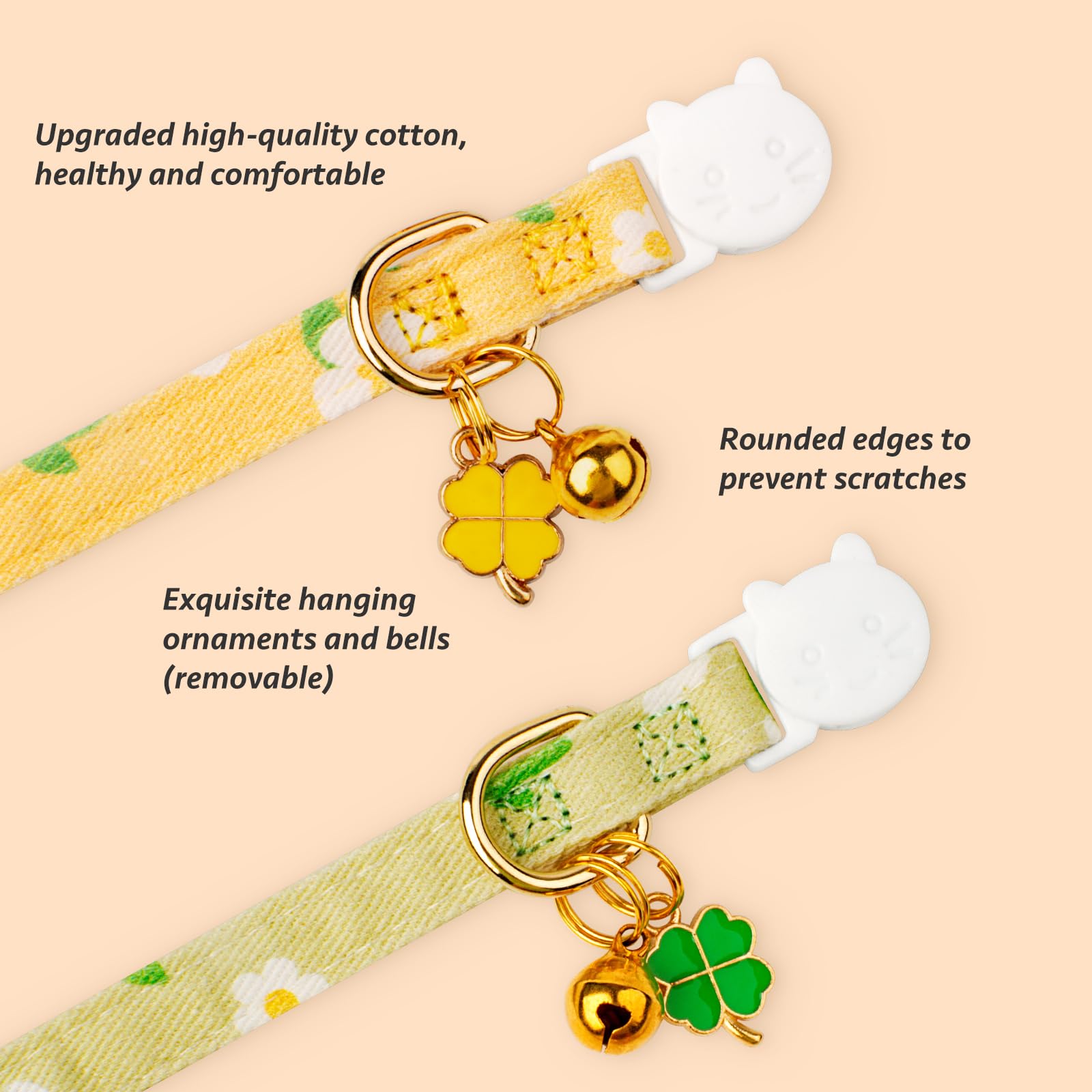 FYEQYAOU floral collar on a cat, lightweight and skin friendly