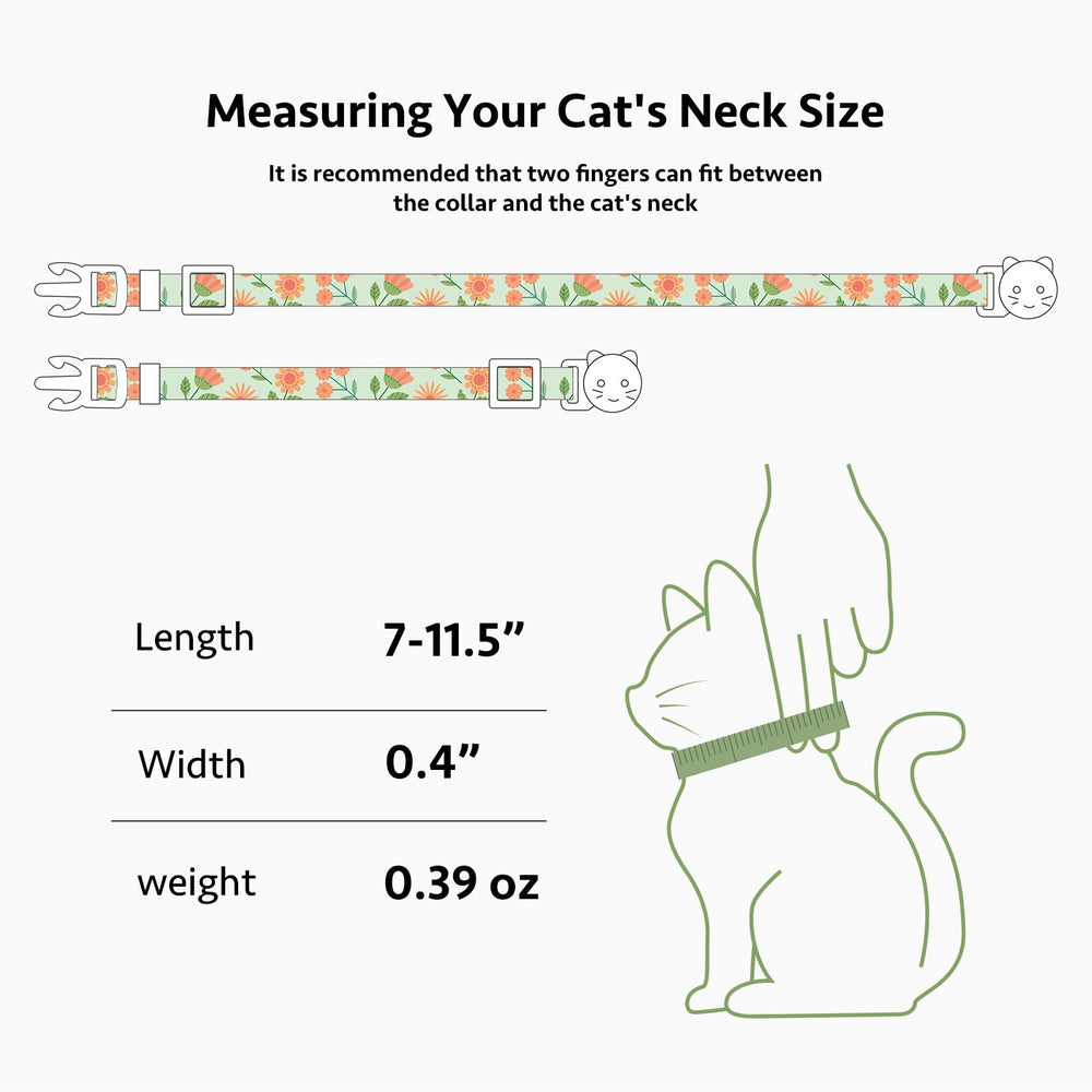 FYEQYAOU safety breakaway buckle cat collar ensures quick release to prevent tangling.