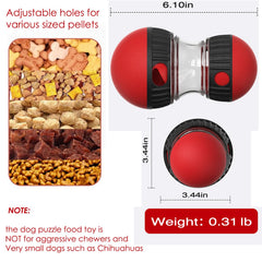 fyfracing interactive treat-dispensing toy ball closeup shows durable ABS and nylon build for daily use.