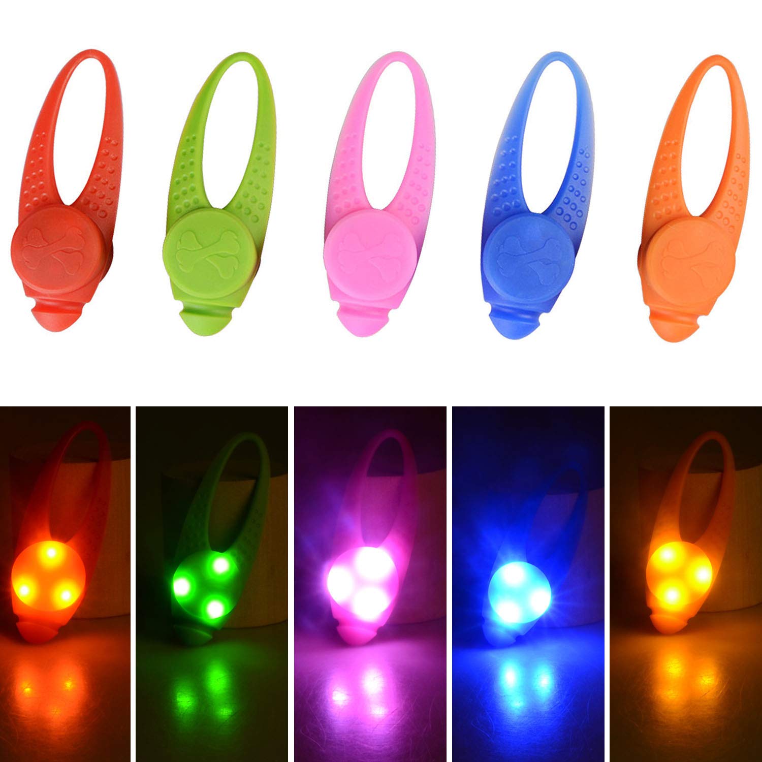 Fylarfly LED dog collar light pack view shows bright visibility for night walks