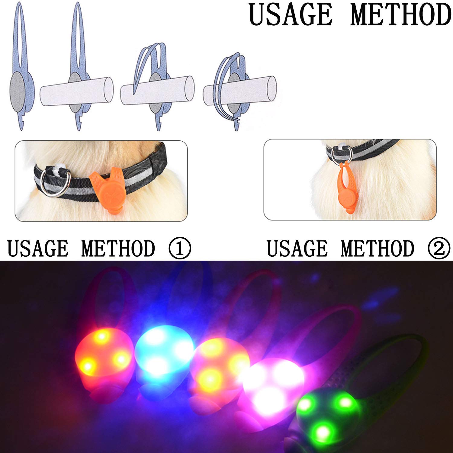 Fylarfly LED light settings image showcases steady, blinking, and multilight modes for flexible visibility