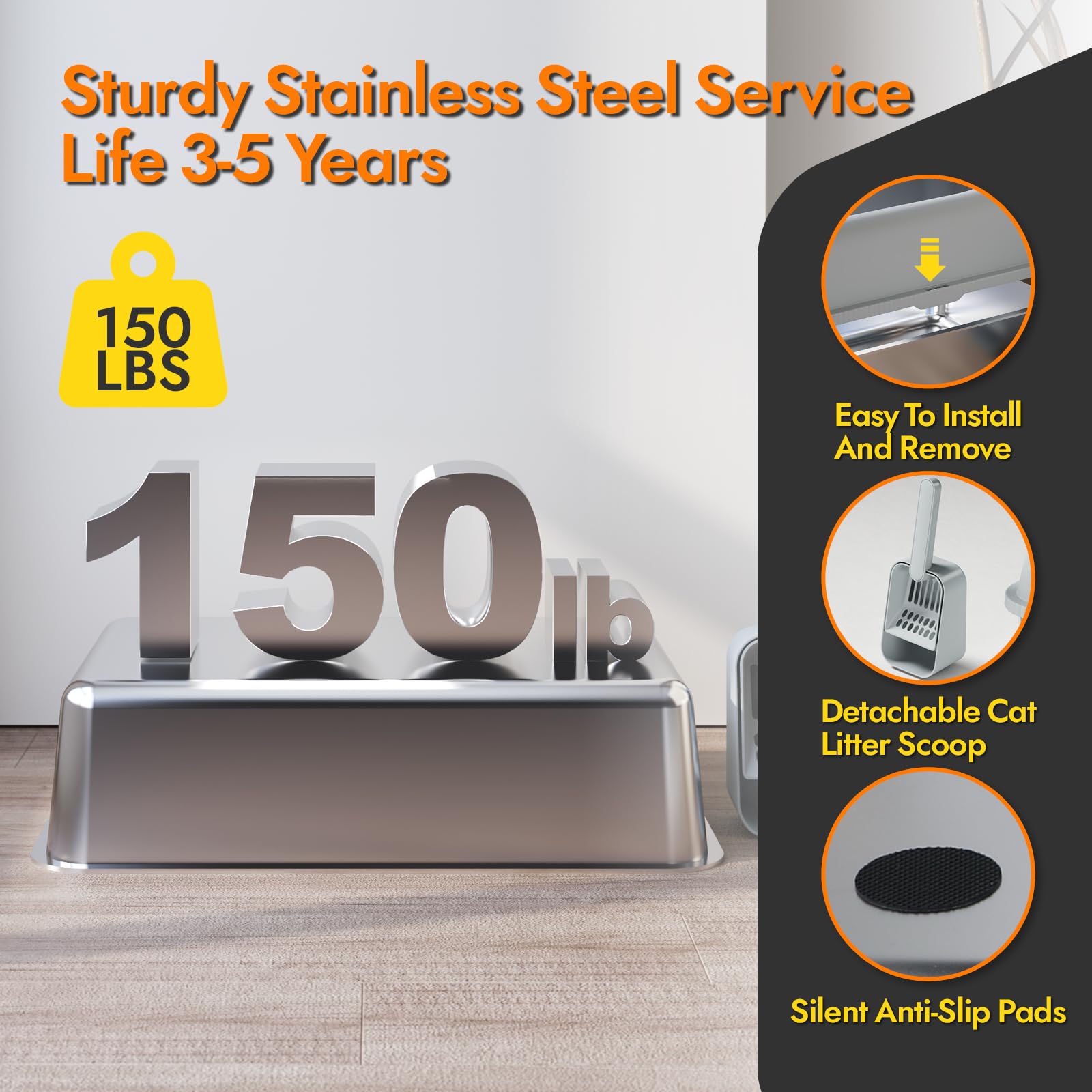 FYLICA durable-rust-resistant-stainless image shows scratch-proof surface for easy maintenance.