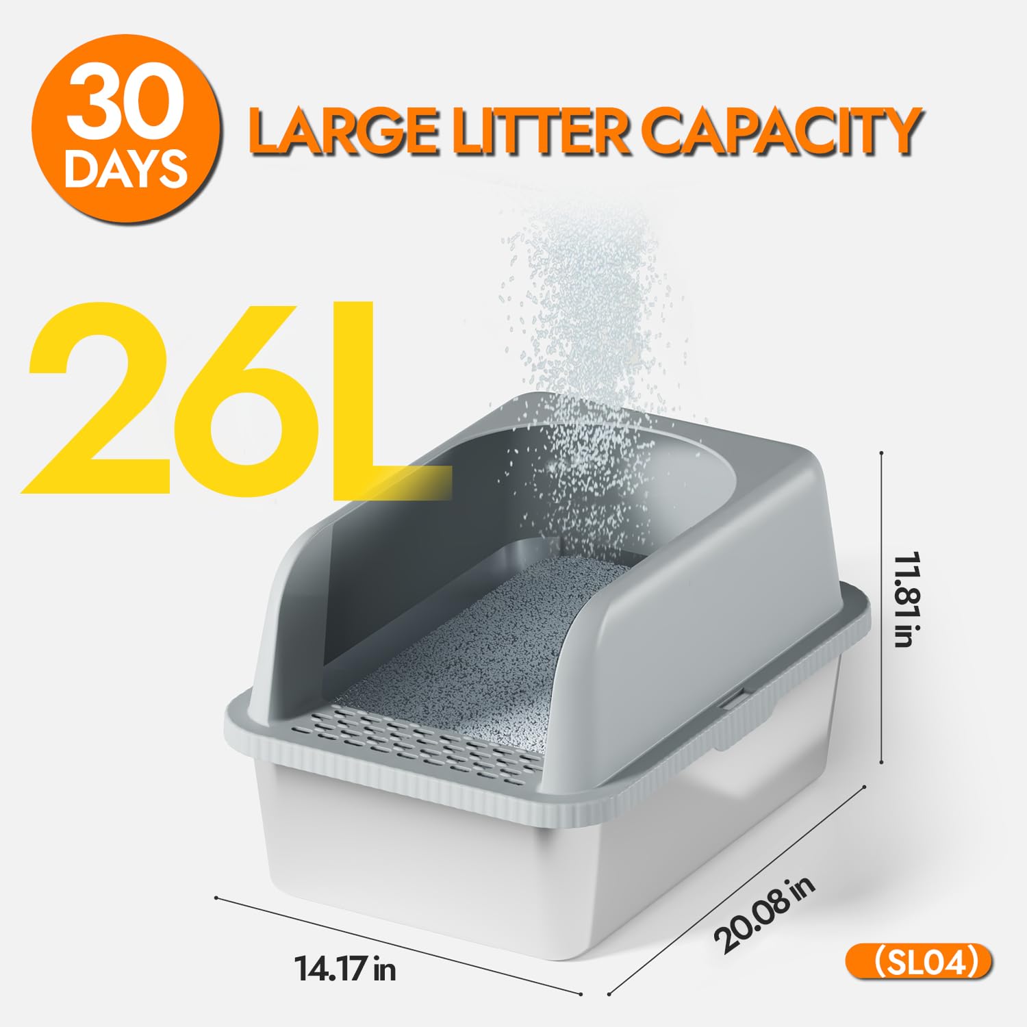 FYLICA high-wall ABS shell focuses on spill prevention and cat privacy during use.