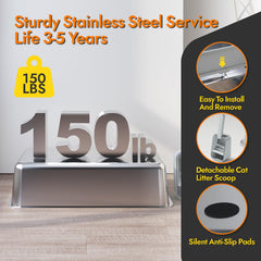 FYLICA cat litter box with stepboard to catch paw litter.