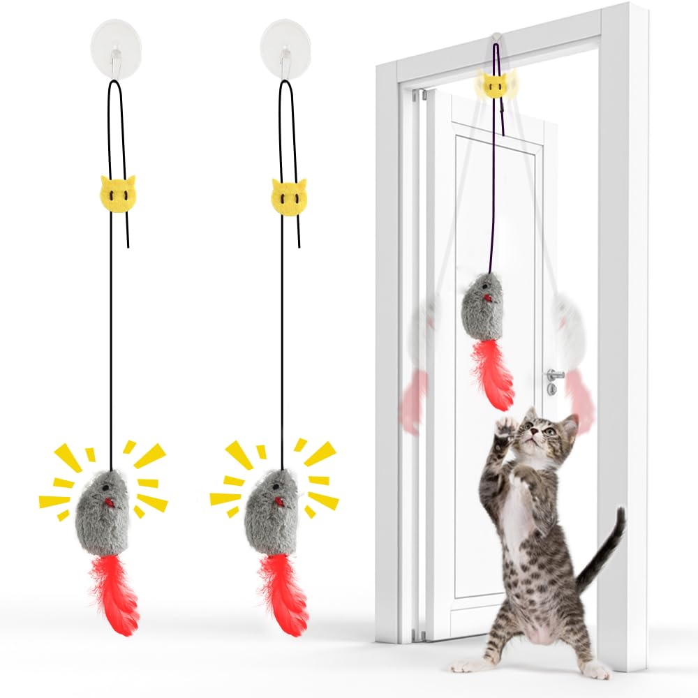 FYNIGO self-play cat toys door-hanging-mouse promote independent play and enrichment.