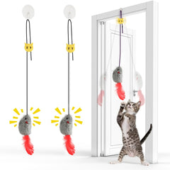FYNIGO self-play cat toys door-hanging-mouse promote independent play and enrichment.
