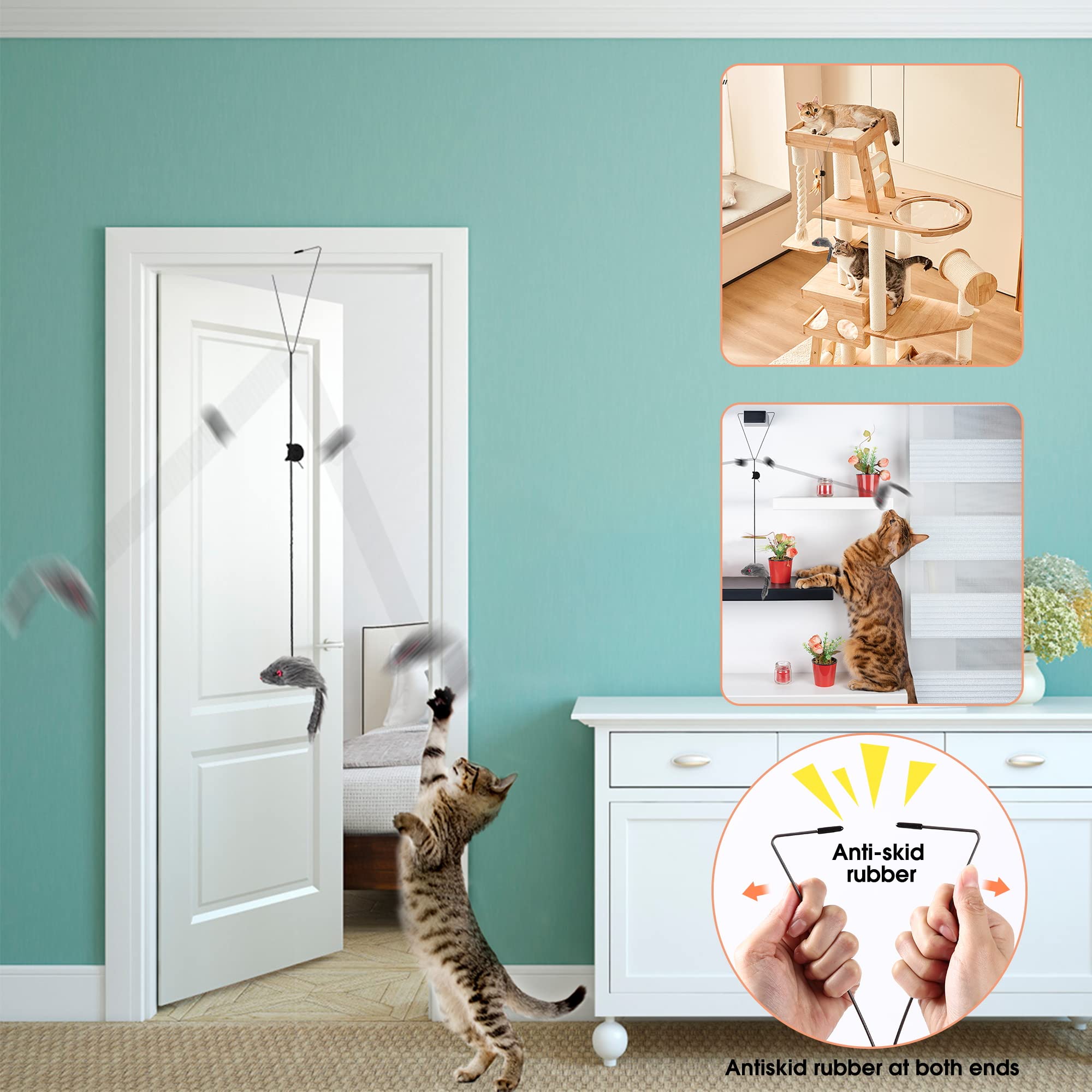 FYNIGO simulation mouse with soft surface and rustling sound invites hunting play.
