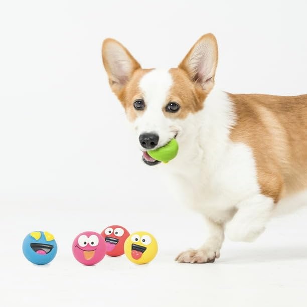FYNORI emoticon latex dog toy five-pack adds variety for boredom busting