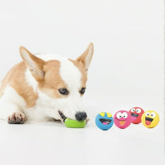 FYNORI emoticon latex dog toy is durable and flexible for daily play
