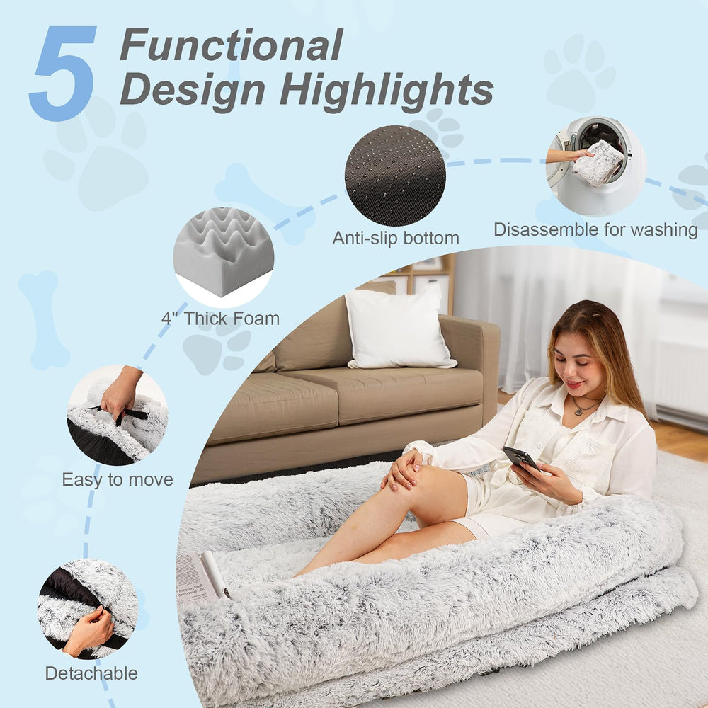 FZGhome Human Dog Bed XL egg crate foam highlights supportive comfort and airflow