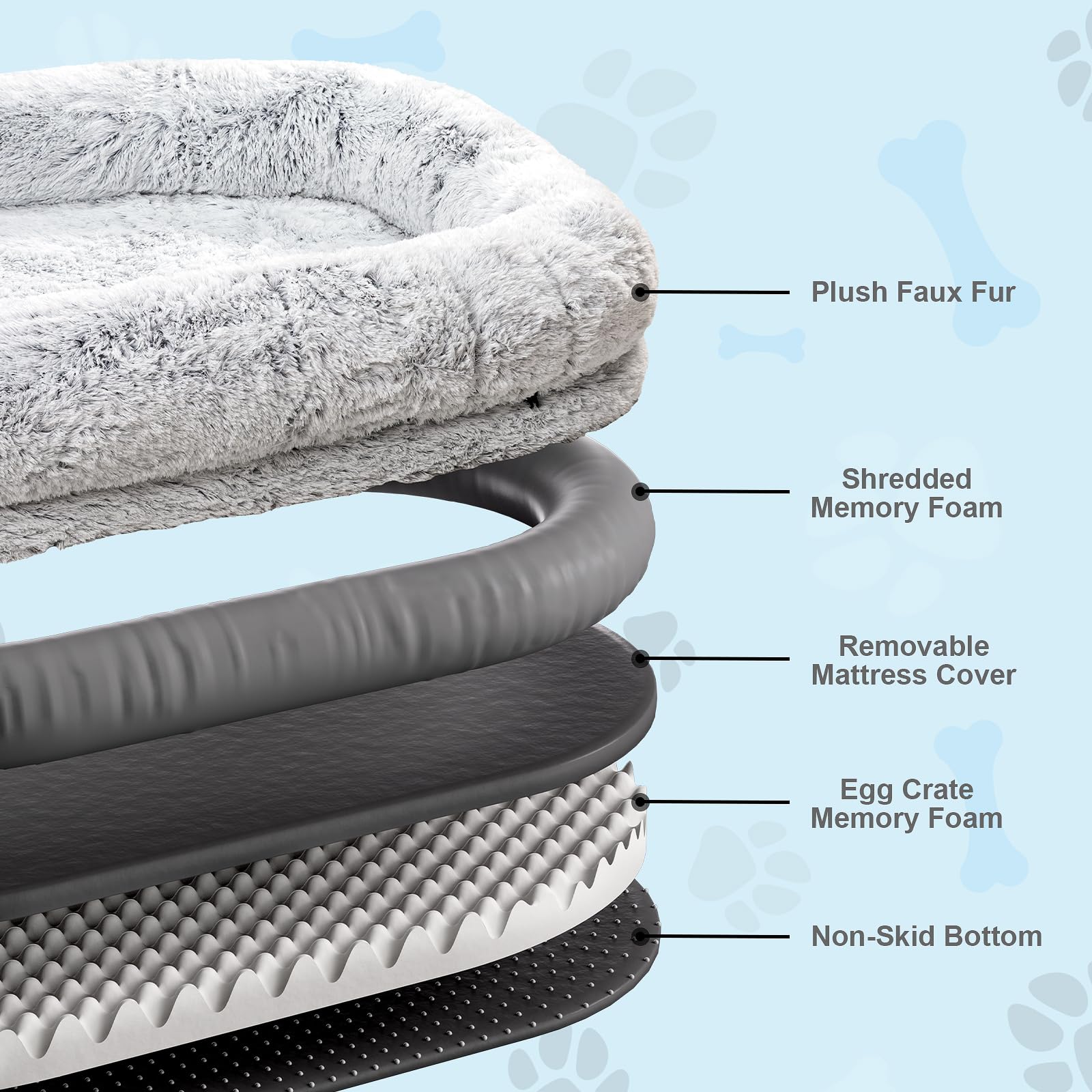FZGhome Human Dog Bed XL faux fur cover offers plush, cozy warmth
