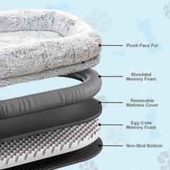 FZGhome Human Dog Bed XL faux fur cover offers plush, cozy warmth