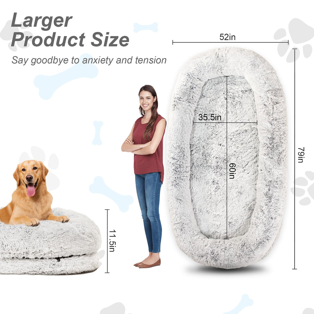 FZGhome Human Dog Bed XL machine-washable cover keeps cleanliness simple