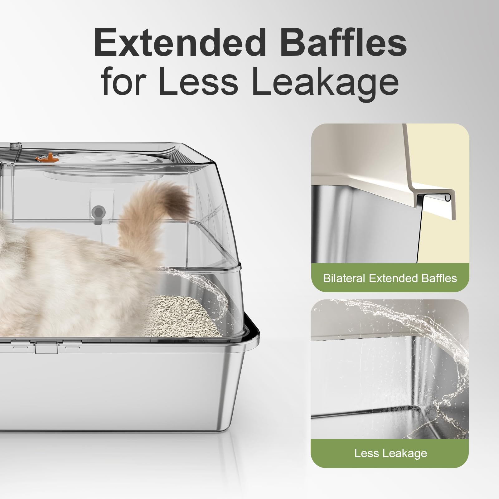 FZGhome 3-configuration litter box demonstrates enclosed, semi-enclosed, and open modes.