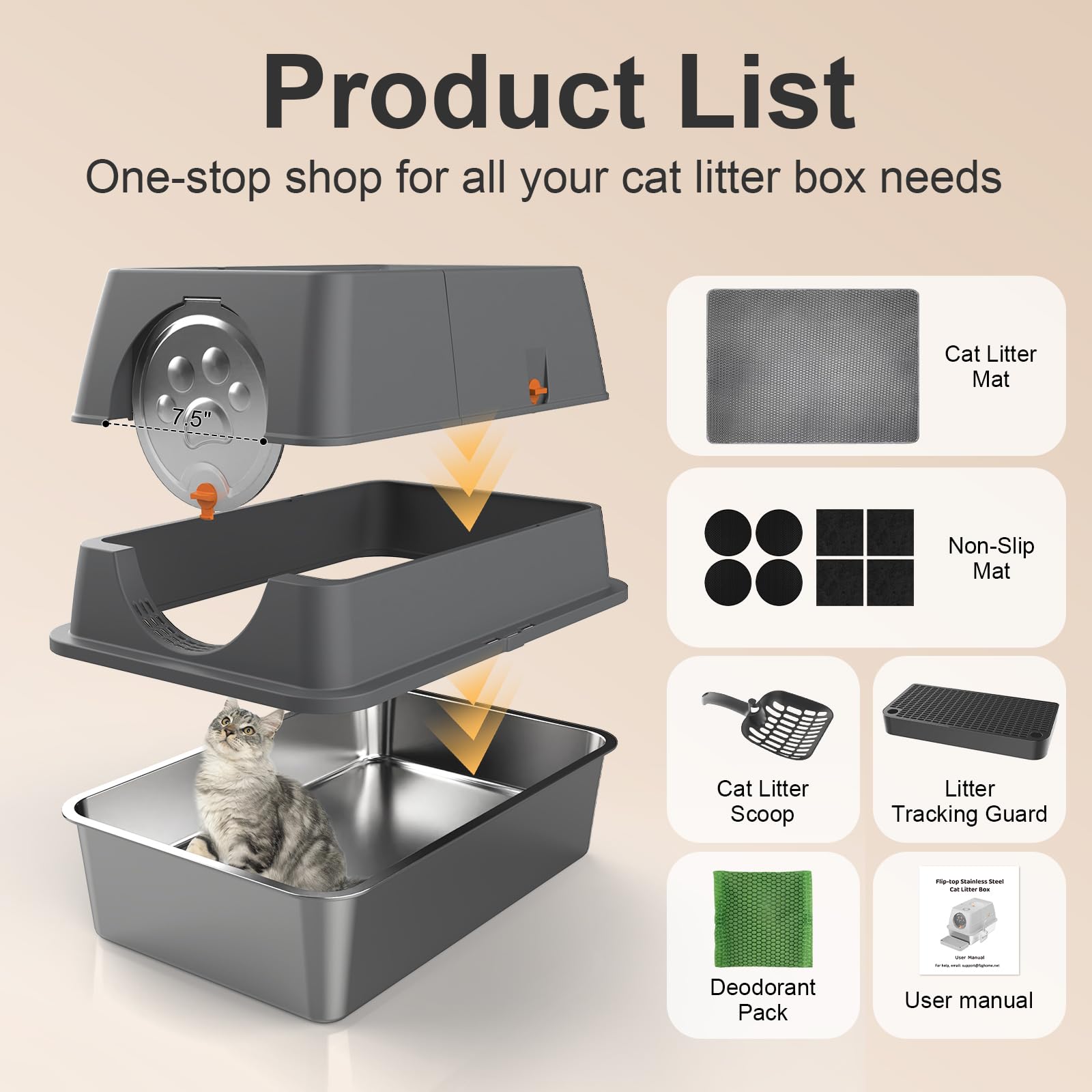 FZGhome stainless steel surface for quick rinse and wipe-down after use