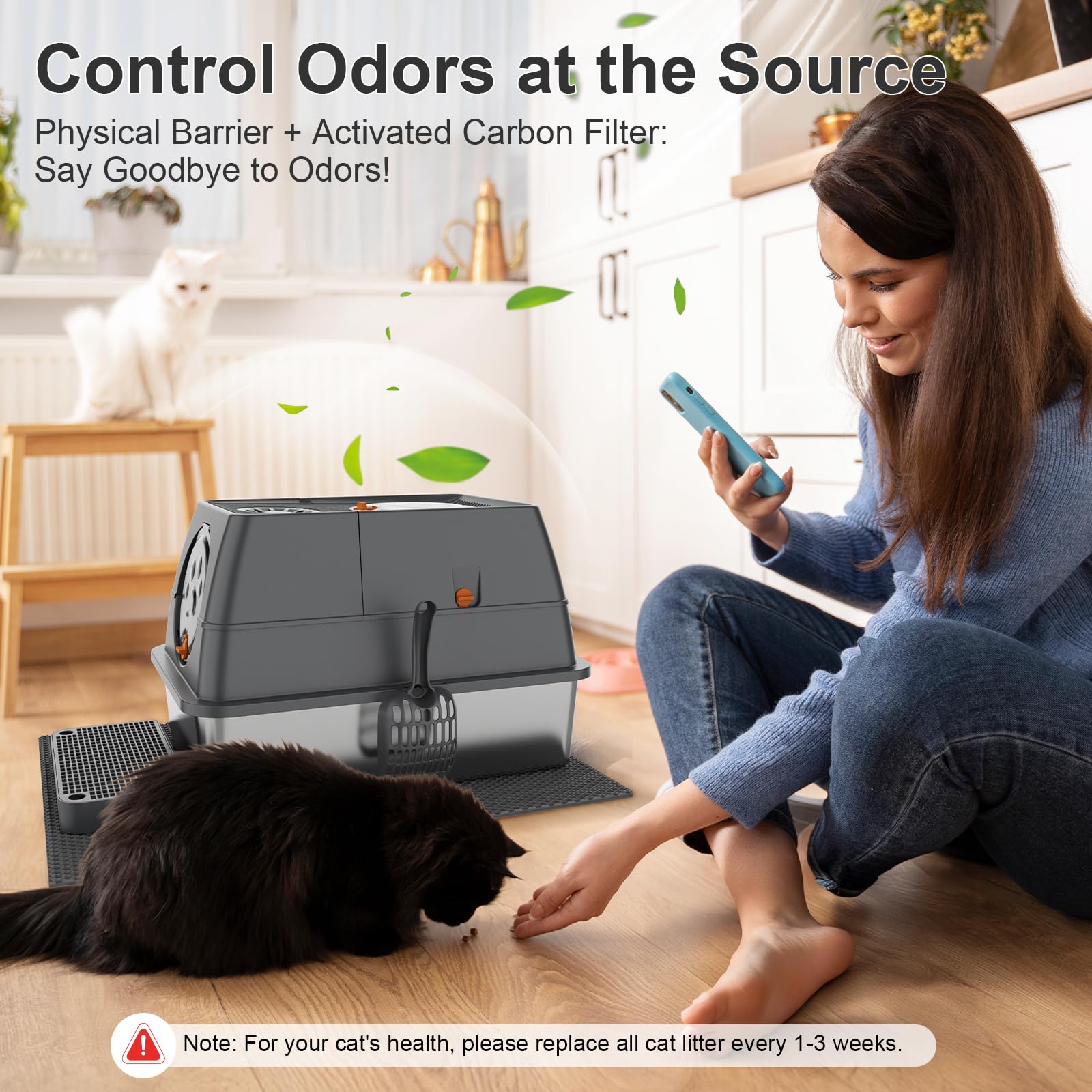 FZGhome top-entry design promotes privacy and easier litter management in homes