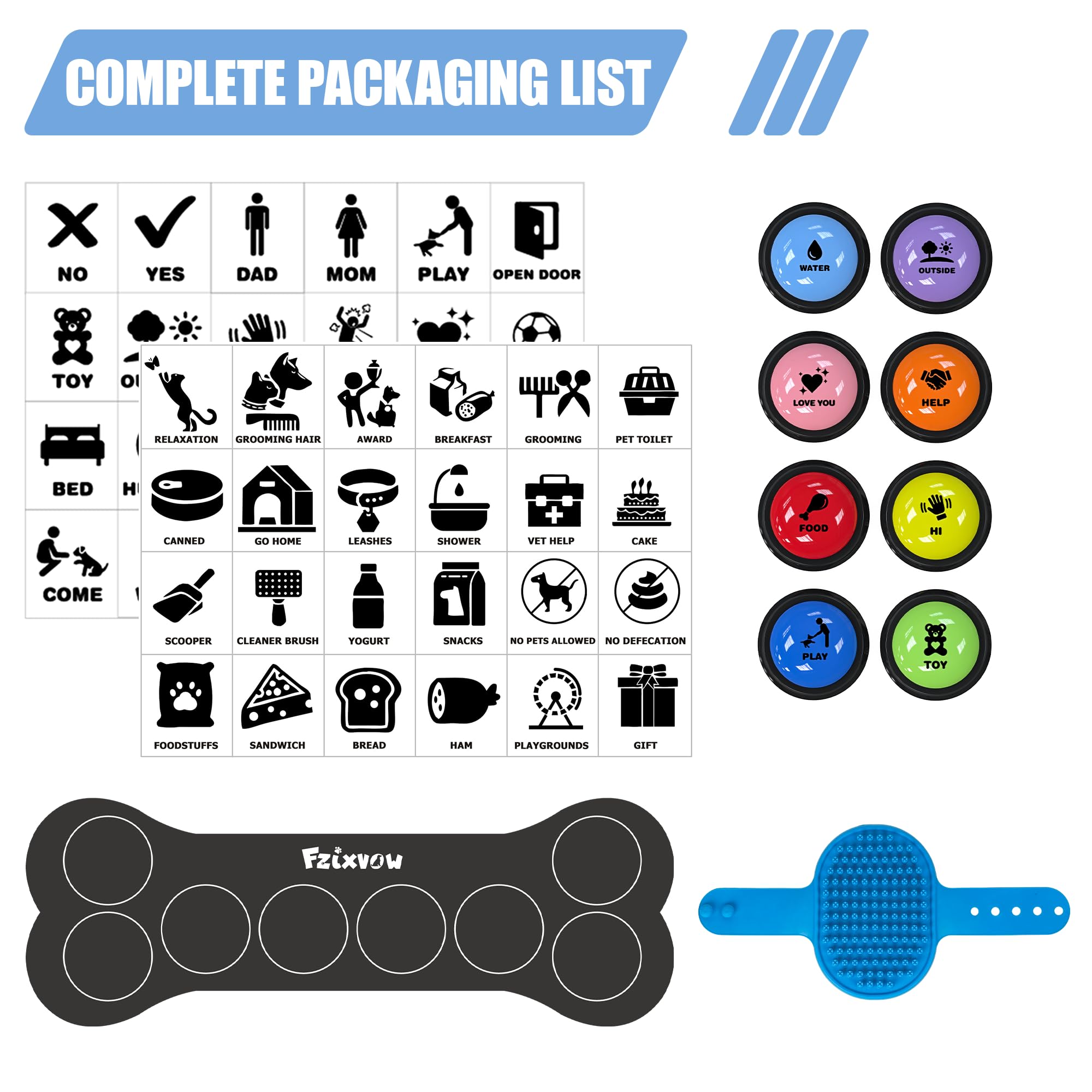 Fzixvow dog buttons set strengthens bonding during training sessions