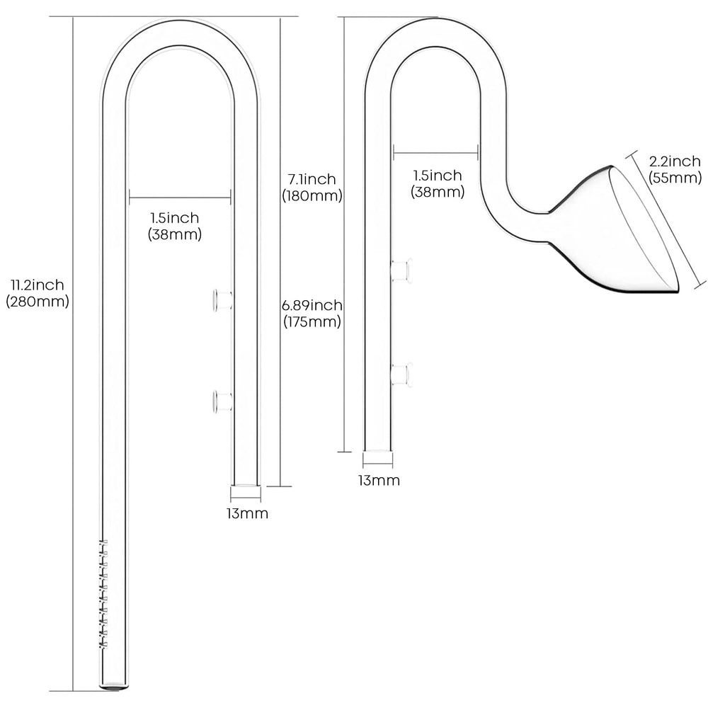 FZONE 13mm lily pipe outflow—efficient circulation for even gas exchange.