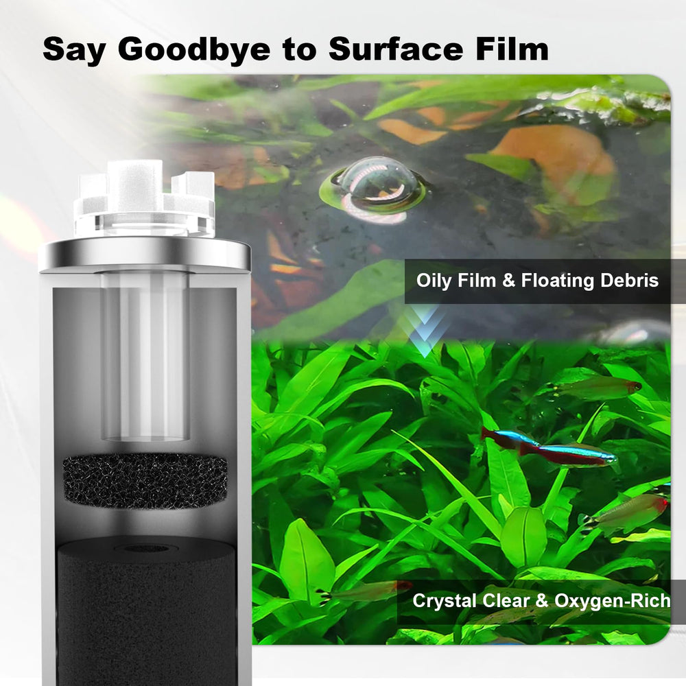 FZONE Aquarium Surface Skimmer stainless steel body highlights durability and corrosion resistance