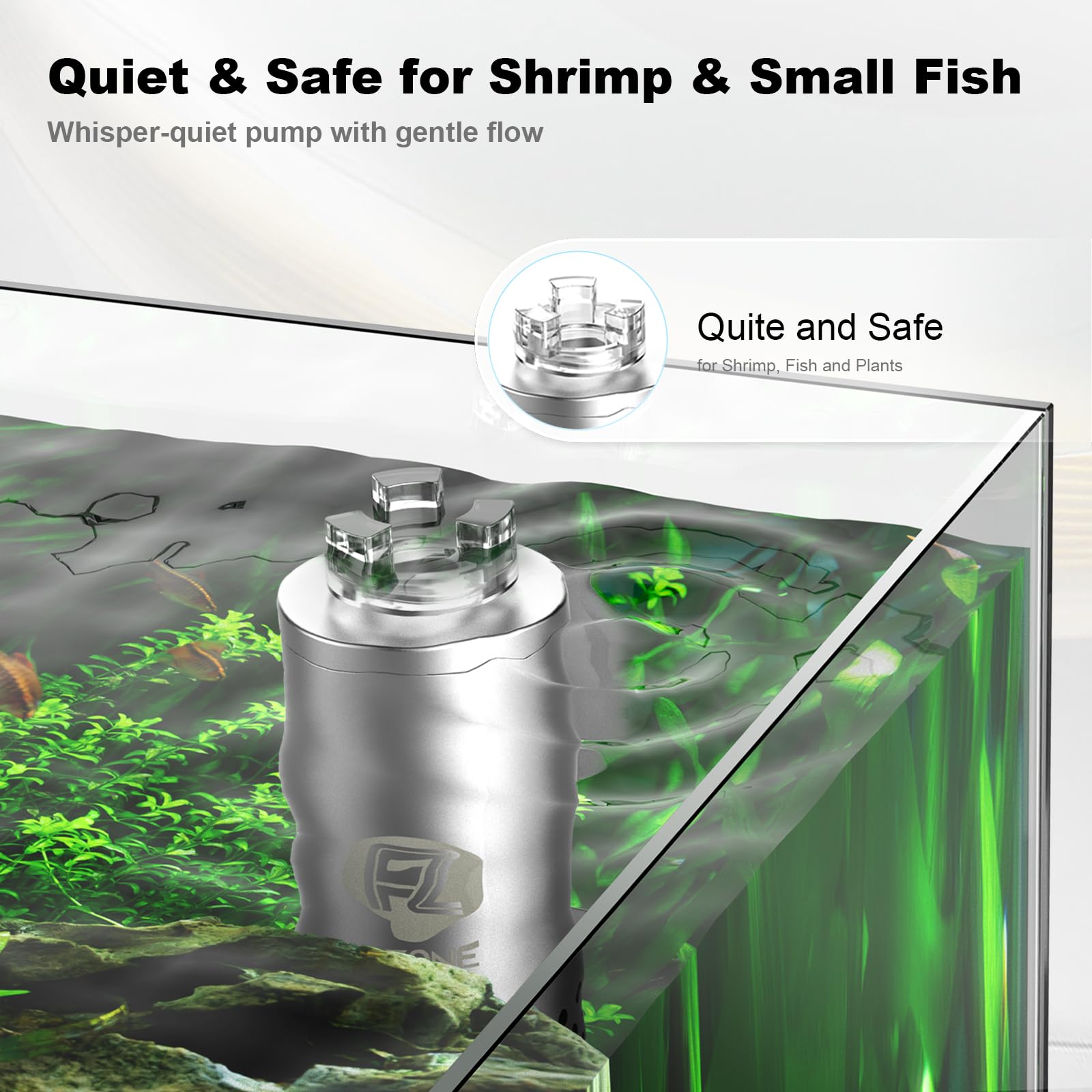 FZONE Aquarium Surface Skimmer USB-powered operation enables quick setup