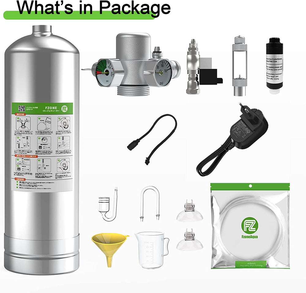 FZONE complete DIY CO2 kit arranged for easy installation and maintenance
