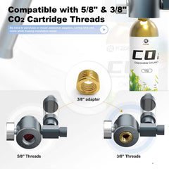 FZONE desktop CO2 setup image illustrating quick-connect tubing and easy installation in seconds.