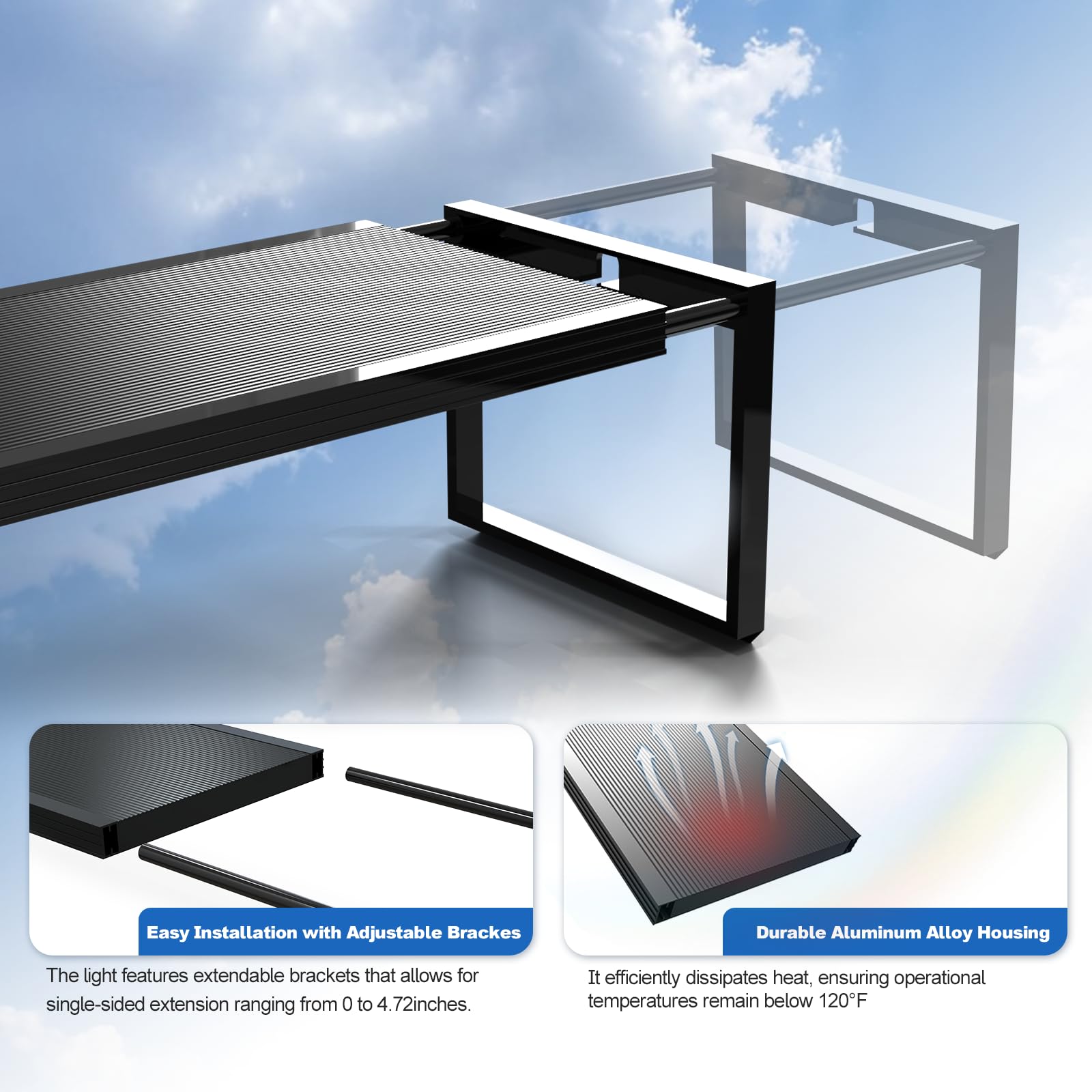 FZONE LED aquarium light aluminum housing improves heat dissipation and longevity.
