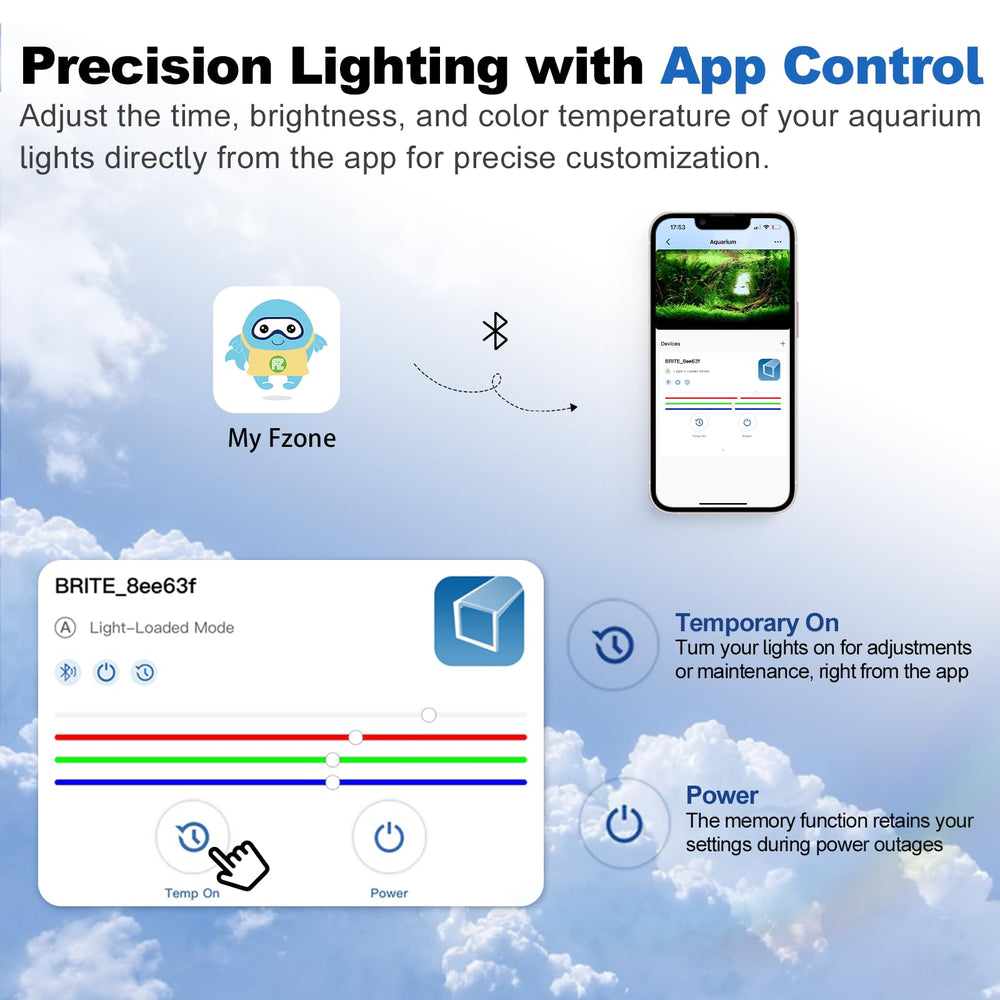 FZONE LED aquarium light dynamic modes enable custom schedules and automatic lighting.