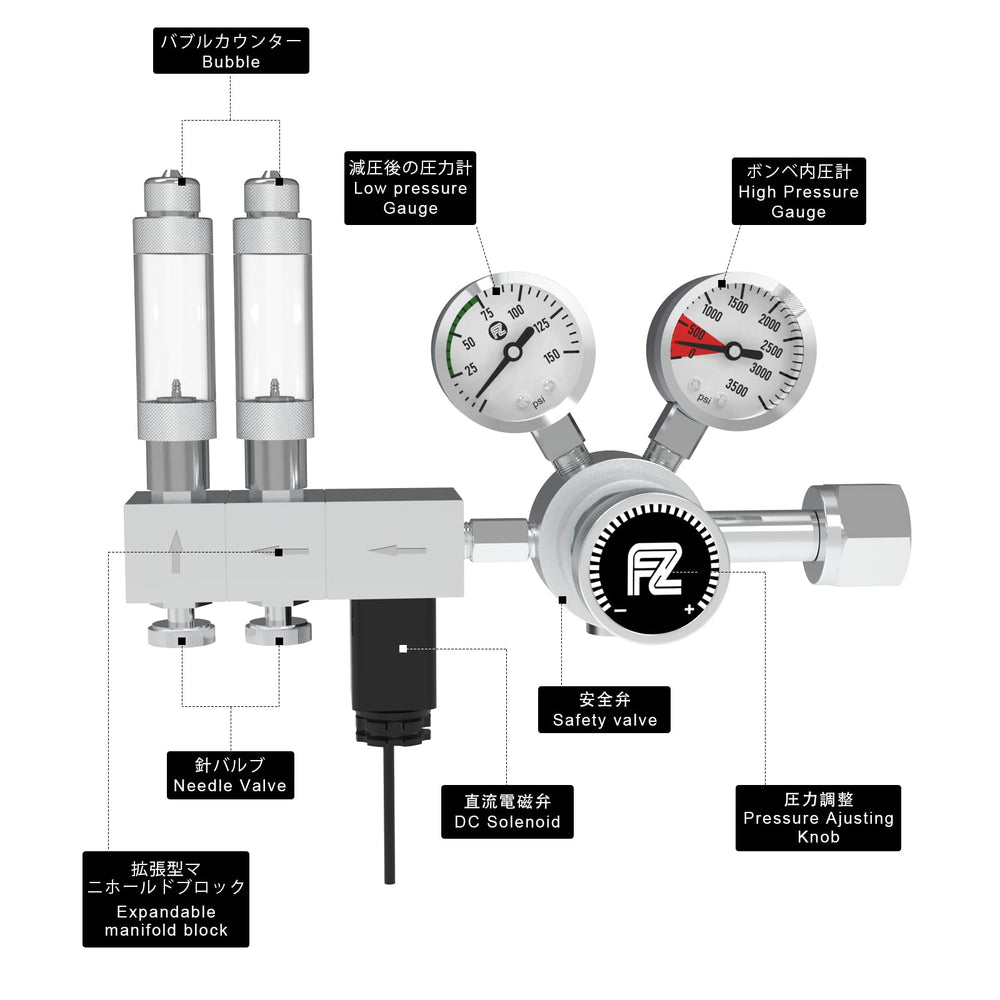 FZONE Pro Series dual blocks with precision needle valves for two tanks