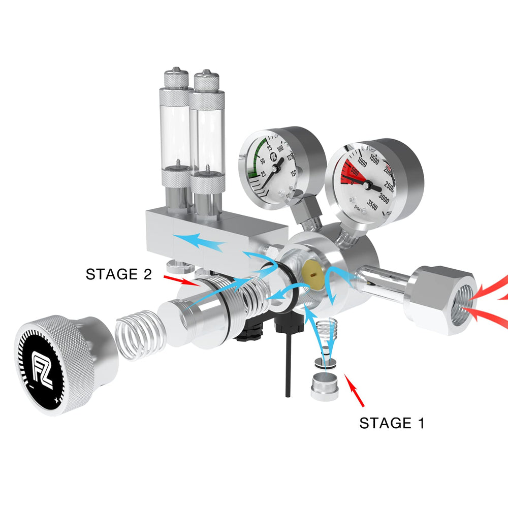 FZONE Pro Series needle valve detail close-up for precise CO2 control